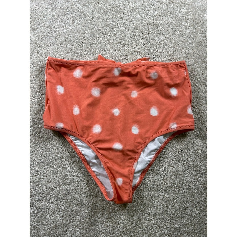 Insight Women's Swimwear Bottom Orange White Polka Dot Size S Nylon